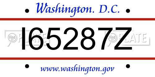 I65287Z District Of Columbia License Plate