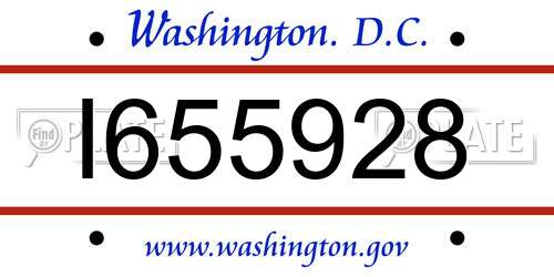 I655928 District Of Columbia License Plate