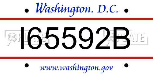I65592B District Of Columbia License Plate