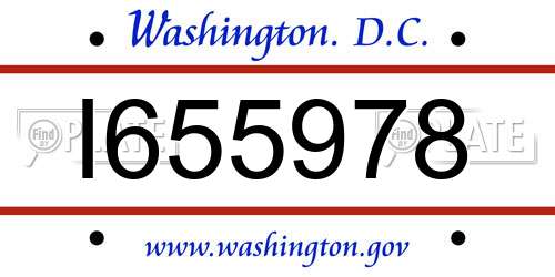 I655978 District Of Columbia License Plate