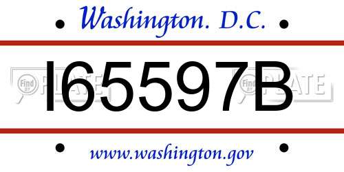 I65597B District Of Columbia License Plate