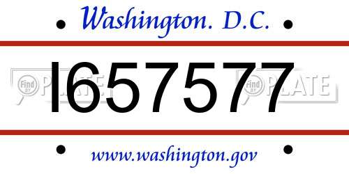 I657577 District Of Columbia License Plate