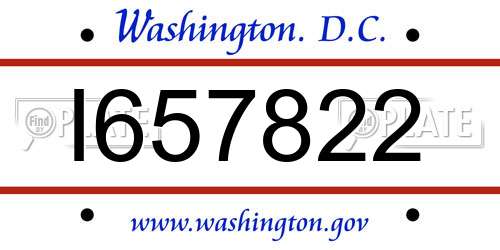I657822 District Of Columbia License Plate