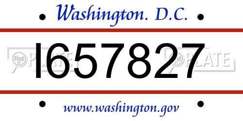 I657827 District Of Columbia License Plate