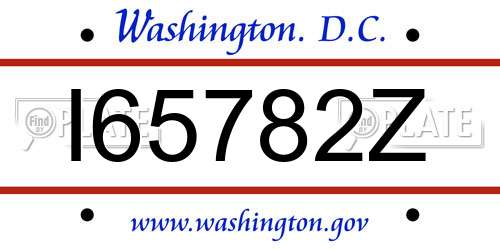 I65782Z District Of Columbia License Plate