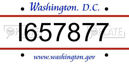 I657877 District Of Columbia License Plate