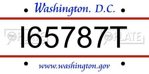 I65787T District Of Columbia License Plate