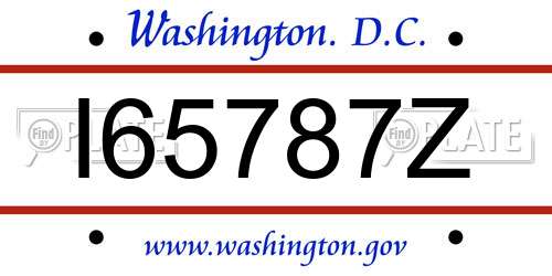 I65787Z District Of Columbia License Plate
