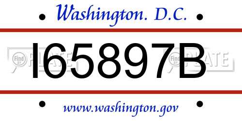 I65897B District Of Columbia License Plate