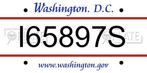 I65897S District Of Columbia License Plate