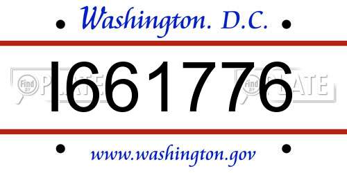 I661776 District Of Columbia License Plate