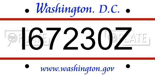 I67230Z District Of Columbia License Plate