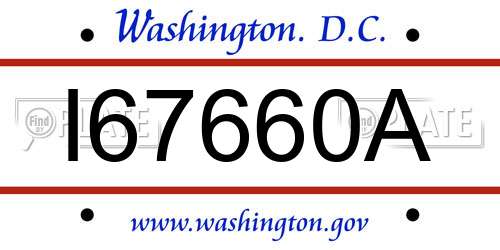 I67660A District Of Columbia License Plate