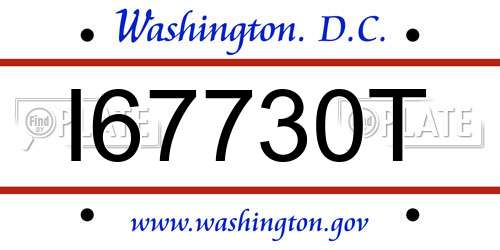 I67730T District Of Columbia License Plate