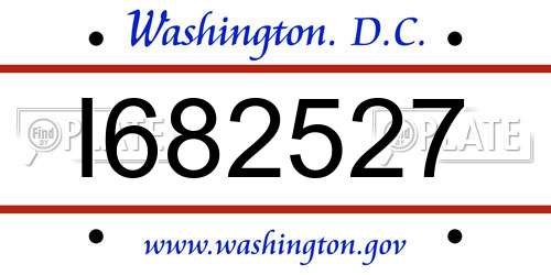 I682527 District Of Columbia License Plate