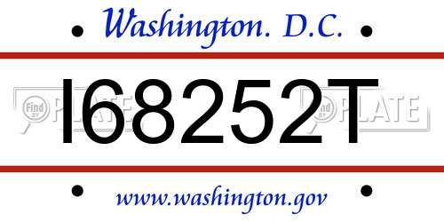 I68252T District Of Columbia License Plate