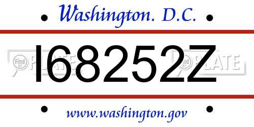 I68252Z District Of Columbia License Plate