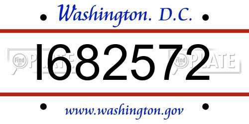 I682572 District Of Columbia License Plate