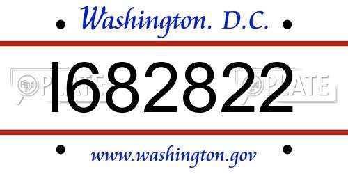 I682822 District Of Columbia License Plate