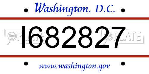 I682827 District Of Columbia License Plate