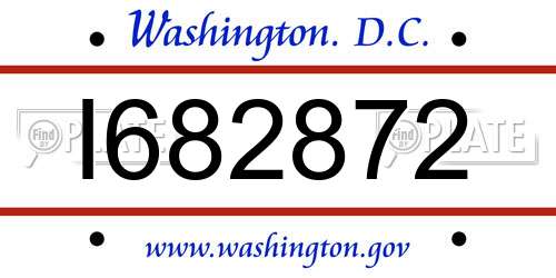 I682872 District Of Columbia License Plate