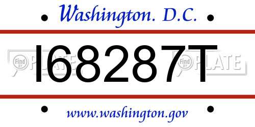 I68287T District Of Columbia License Plate