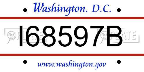 I68597B District Of Columbia License Plate