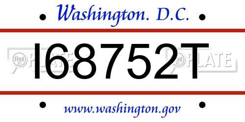 I68752T District Of Columbia License Plate