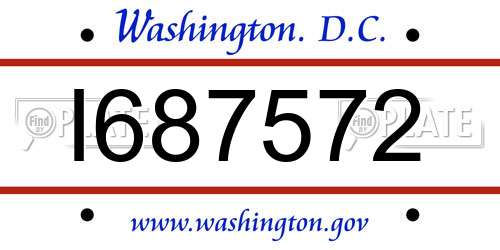 I687572 District Of Columbia License Plate