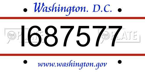 I687577 District Of Columbia License Plate