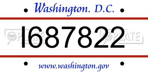 I687822 District Of Columbia License Plate
