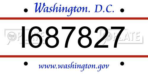I687827 District Of Columbia License Plate