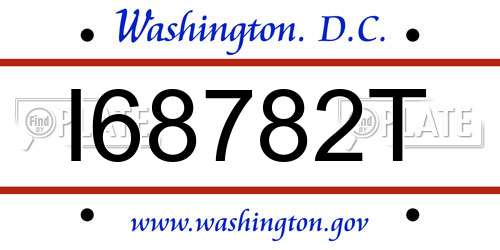I68782T District Of Columbia License Plate