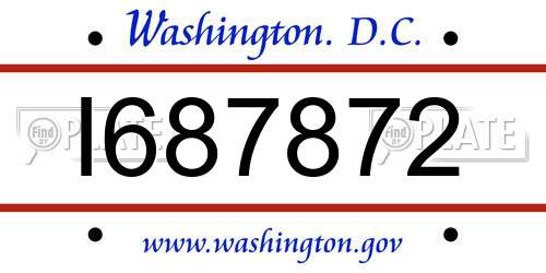 I687872 District Of Columbia License Plate