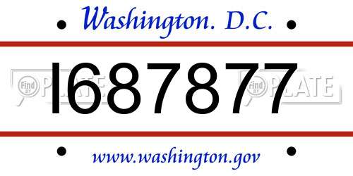 I687877 District Of Columbia License Plate