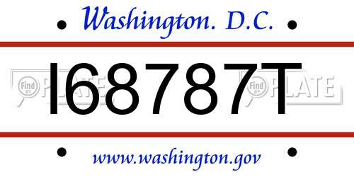 I68787T District Of Columbia License Plate