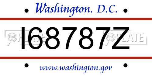 I68787Z District Of Columbia License Plate