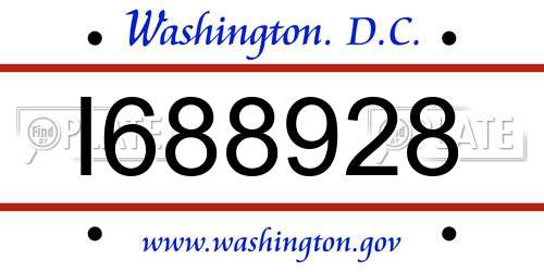 I688928 District Of Columbia License Plate