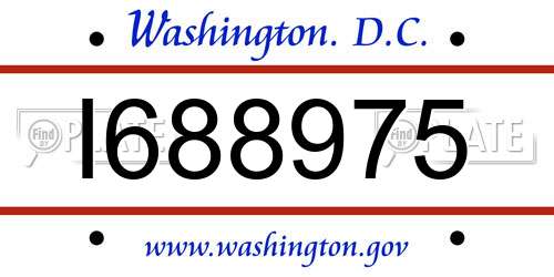I688975 District Of Columbia License Plate