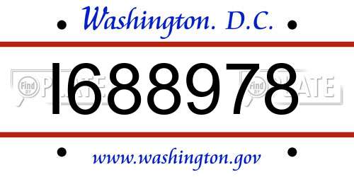 I688978 District Of Columbia License Plate
