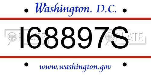 I68897S District Of Columbia License Plate