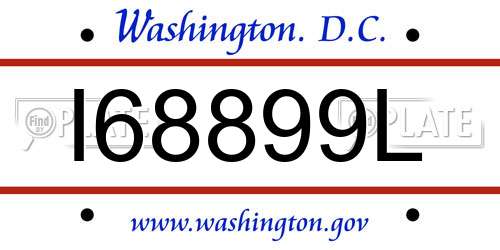 I68899L District Of Columbia License Plate
