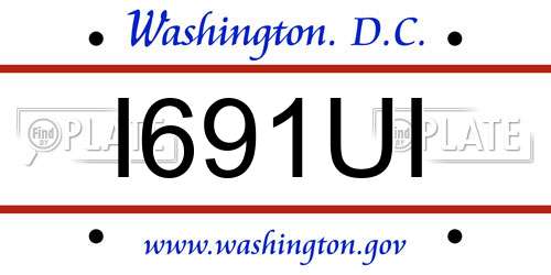 I691UI District Of Columbia License Plate