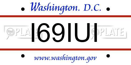 I69IUI District Of Columbia License Plate