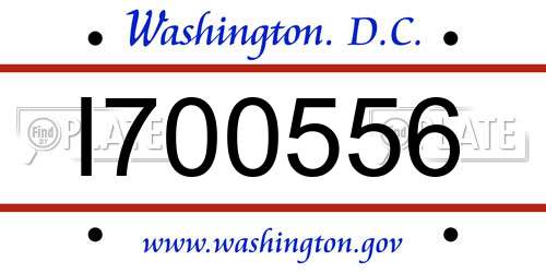 I700556 District Of Columbia License Plate