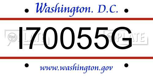 I70055G District Of Columbia License Plate