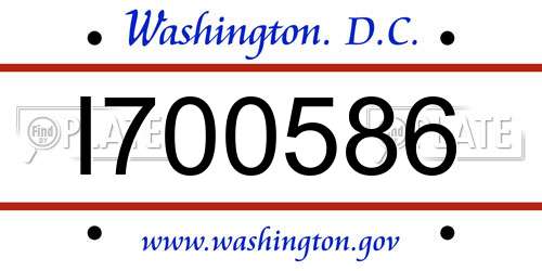 I700586 District Of Columbia License Plate