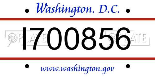 I700856 District Of Columbia License Plate