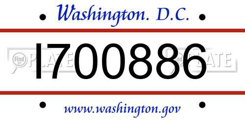 I700886 District Of Columbia License Plate