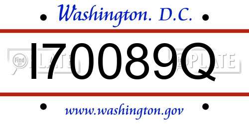 I70089Q District Of Columbia License Plate